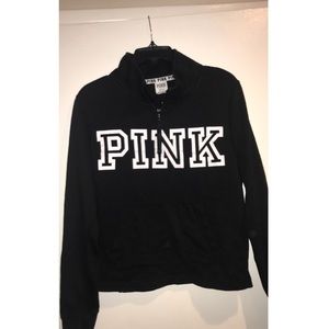 PINK quarter-zip sweater